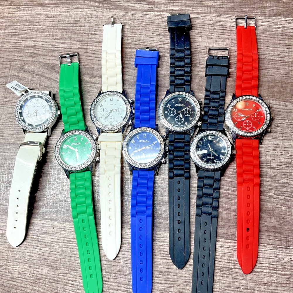 Lot of 7‎ Strata watches with silicone band of various colors